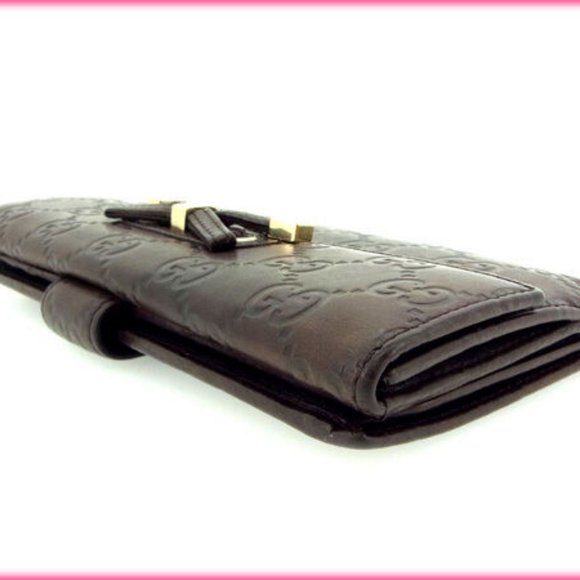 Gucci Wallet Purse Long Wallet Guccissima Brown Woman Authentic Used Y285 - Picture 5 of 5